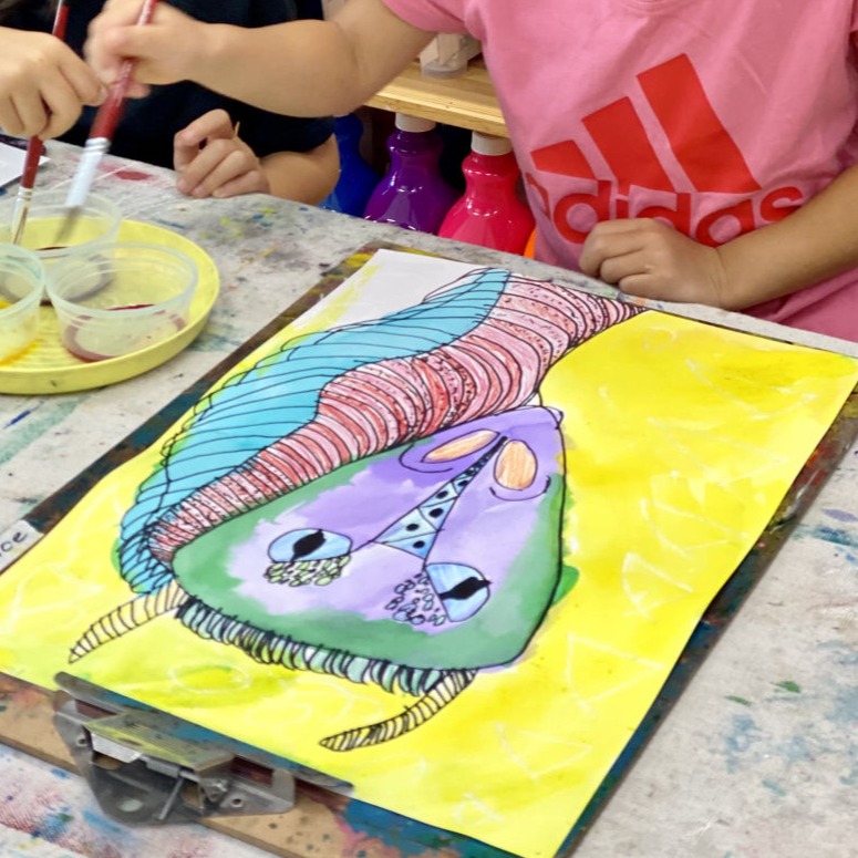 children creating art at Wonderlab Kids in Killara