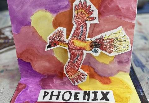 children creating art at Wonderlab Kids in dee why