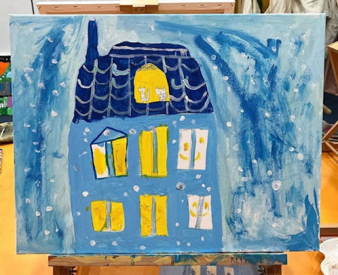 children creating art at Wonderlab Kids in dee why