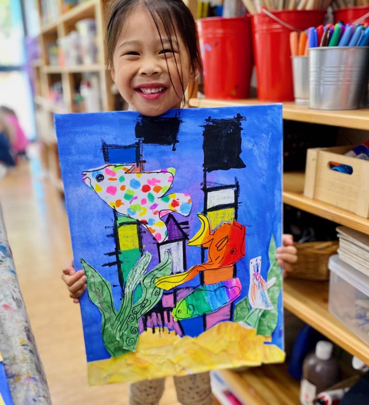 children creating art at Wonderlab Kids in Lindfield