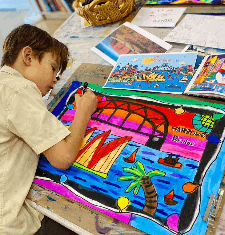 children creating art at Wonderlab Kids in Pymble